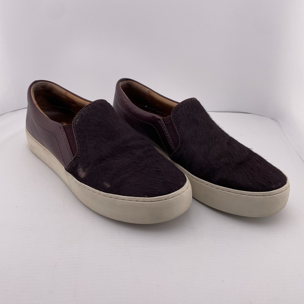 Frye Ivy Dark Plum Cowhide And Leather Loafers Shoes US 7.5 M‎